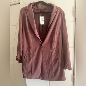 MAUVE PURPLE LONGLINE BLAZER Torrid jacket size 1x Plum Structured Blazer